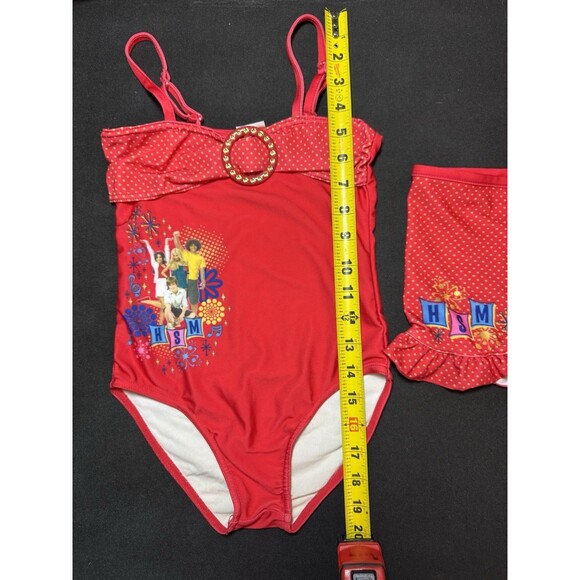 Disney HSM High School Musical 3 - Red Swimsuit Girls 7/8 Polka Dot GUC - Picture 5 of 8